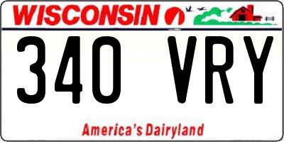 WI license plate 340VRY