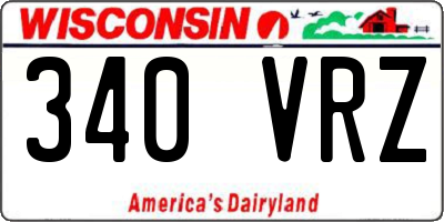 WI license plate 340VRZ