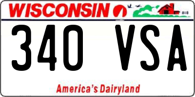 WI license plate 340VSA