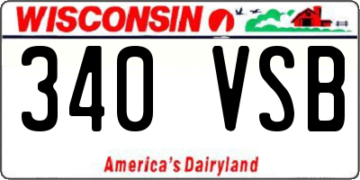 WI license plate 340VSB