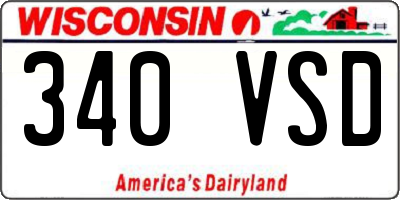WI license plate 340VSD