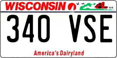 WI license plate 340VSE