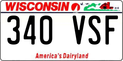 WI license plate 340VSF