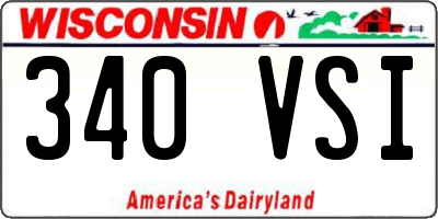WI license plate 340VSI