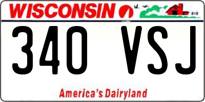 WI license plate 340VSJ