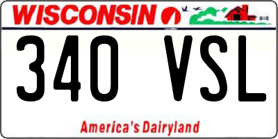 WI license plate 340VSL