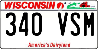 WI license plate 340VSM