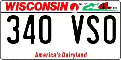 WI license plate 340VSO