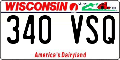 WI license plate 340VSQ