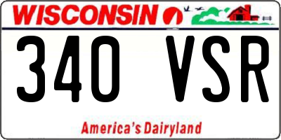 WI license plate 340VSR