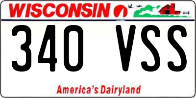 WI license plate 340VSS
