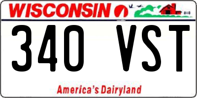 WI license plate 340VST