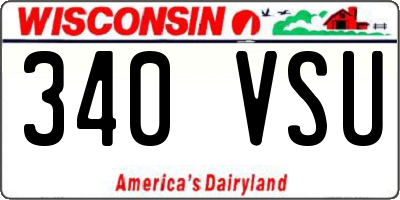WI license plate 340VSU