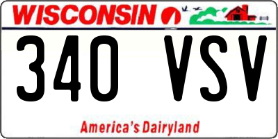 WI license plate 340VSV