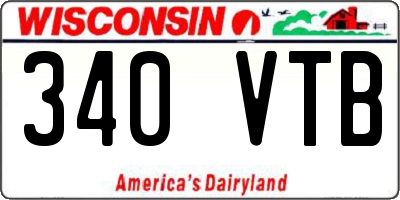 WI license plate 340VTB