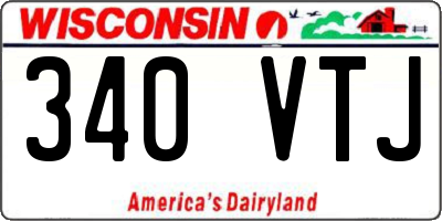 WI license plate 340VTJ