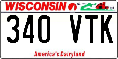 WI license plate 340VTK