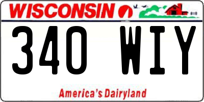 WI license plate 340WIY