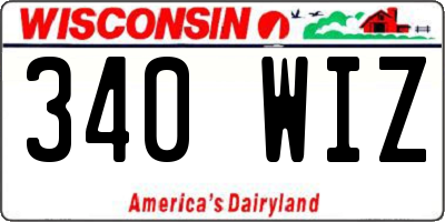 WI license plate 340WIZ