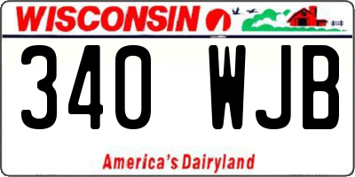 WI license plate 340WJB