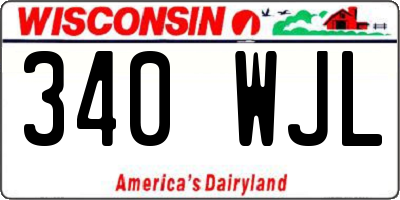 WI license plate 340WJL