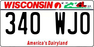 WI license plate 340WJO