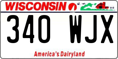 WI license plate 340WJX