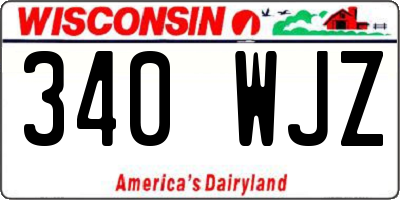 WI license plate 340WJZ