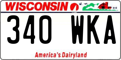 WI license plate 340WKA