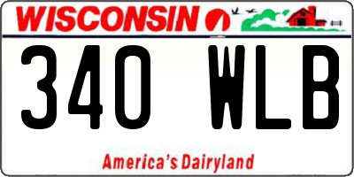 WI license plate 340WLB