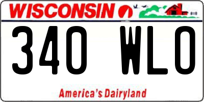 WI license plate 340WLO