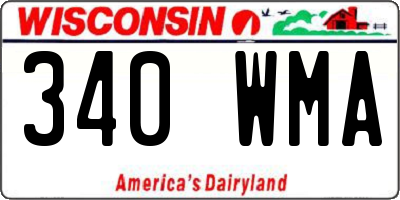 WI license plate 340WMA