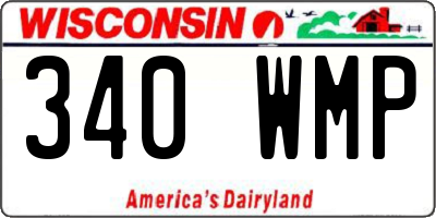 WI license plate 340WMP