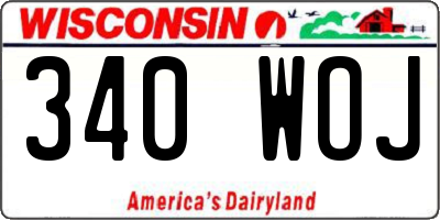 WI license plate 340WOJ