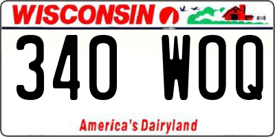 WI license plate 340WOQ