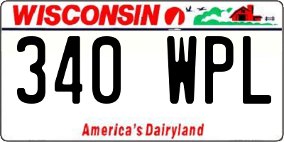 WI license plate 340WPL