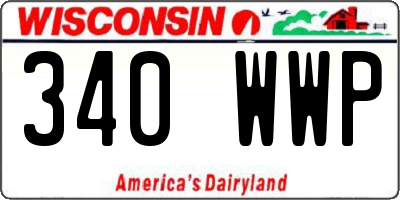WI license plate 340WWP