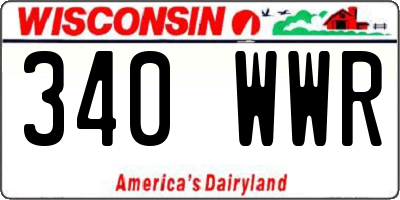 WI license plate 340WWR