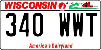 WI license plate 340WWT