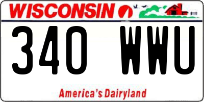 WI license plate 340WWU