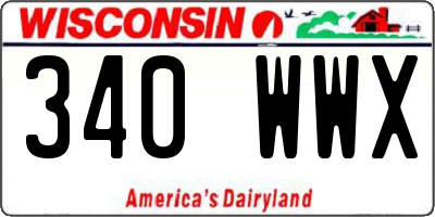 WI license plate 340WWX