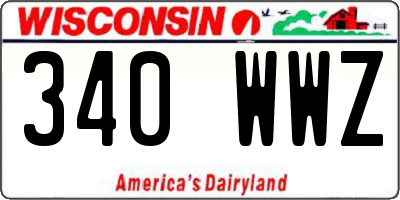 WI license plate 340WWZ