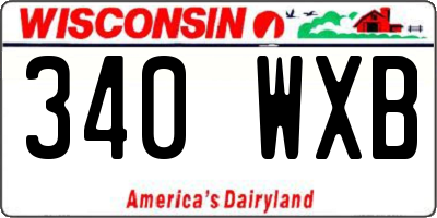 WI license plate 340WXB
