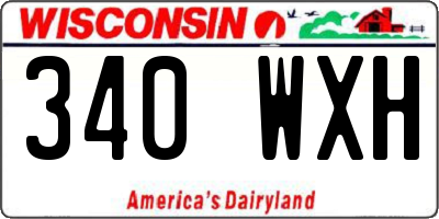 WI license plate 340WXH