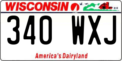 WI license plate 340WXJ