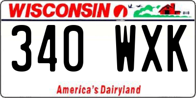 WI license plate 340WXK