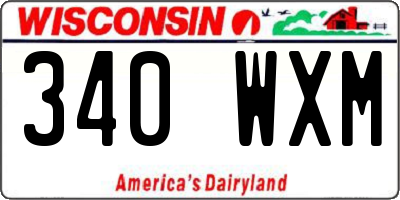 WI license plate 340WXM