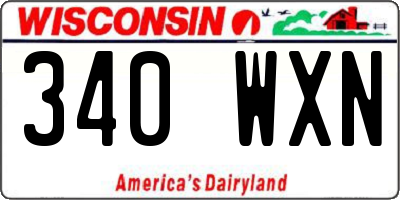 WI license plate 340WXN