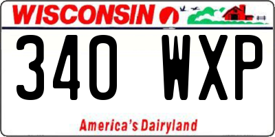 WI license plate 340WXP