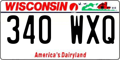 WI license plate 340WXQ
